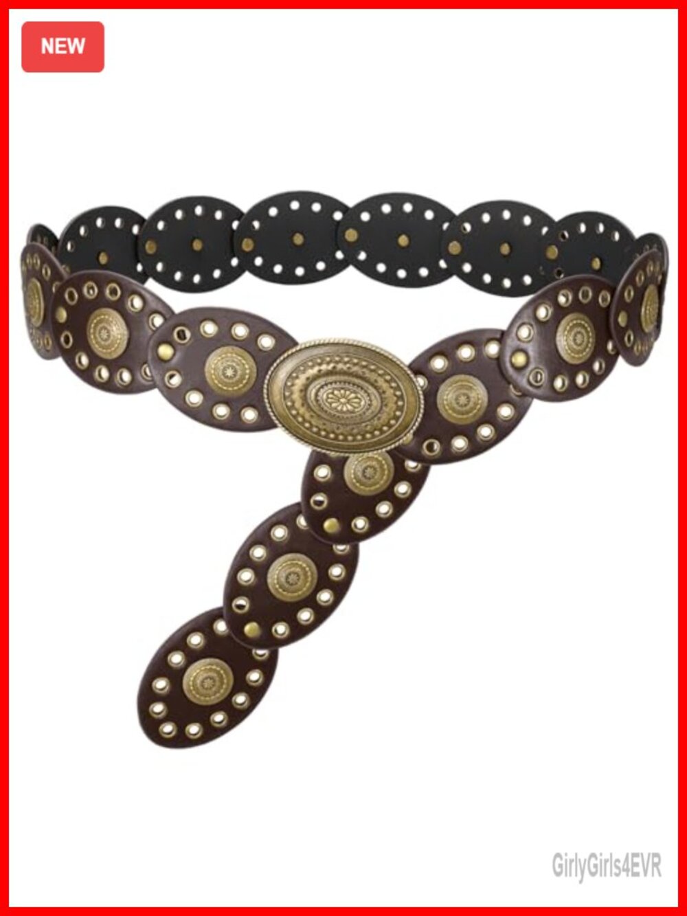 Women's Wide Western Disc Belt PU Leather Vintage Cowgirl Waist